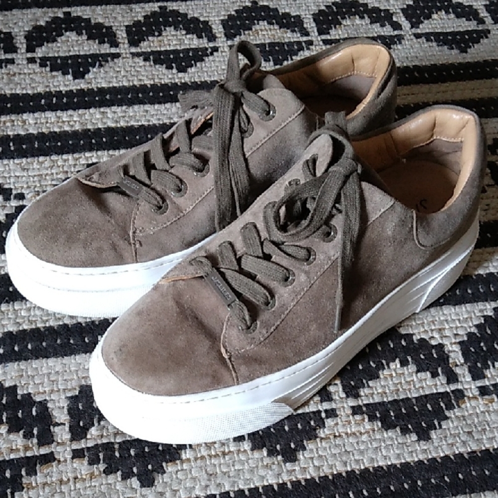 J Slides Women's Taupe Suede Sneakers